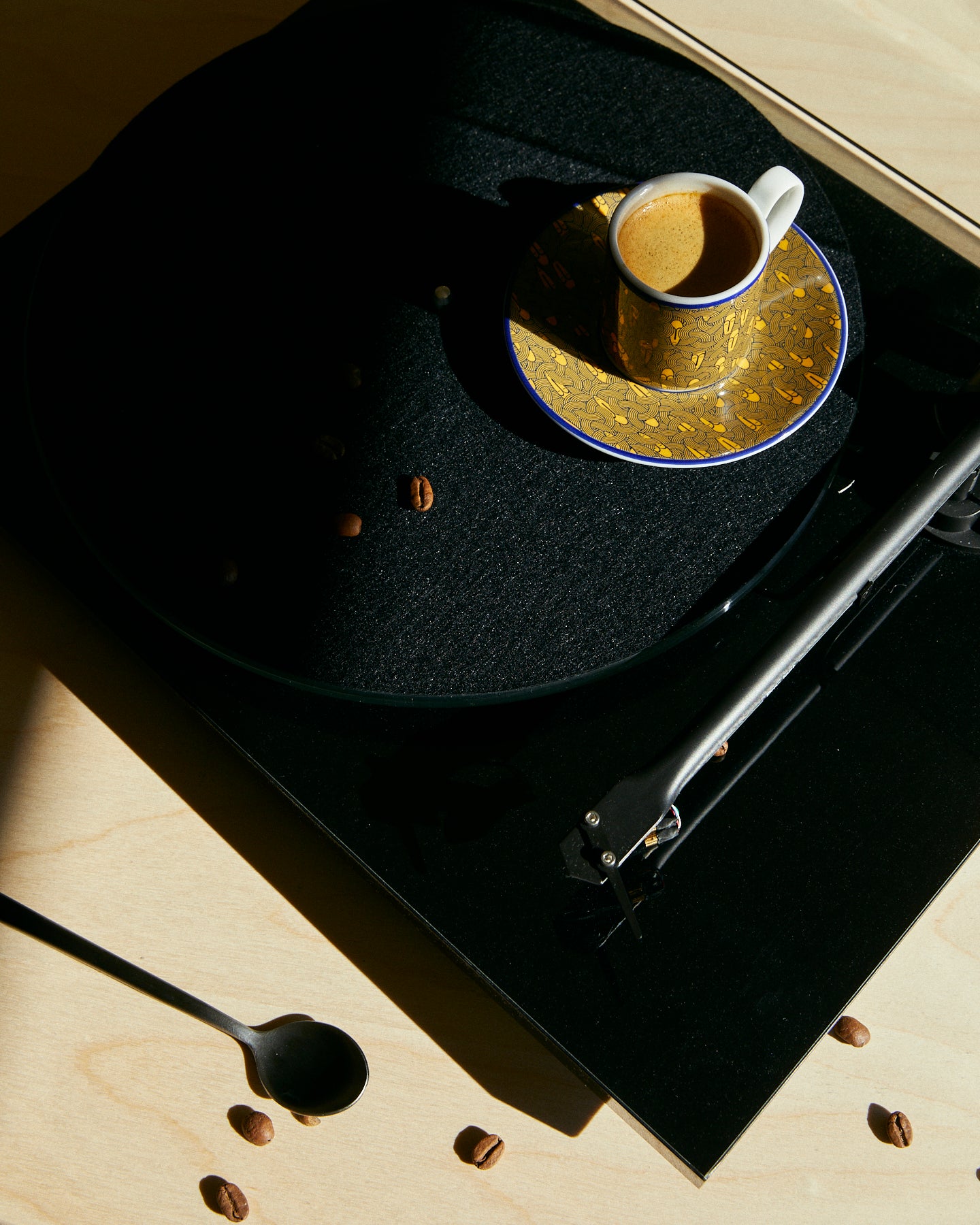 TOE Mask Pattern Espresso Coffee Cup and Saucer